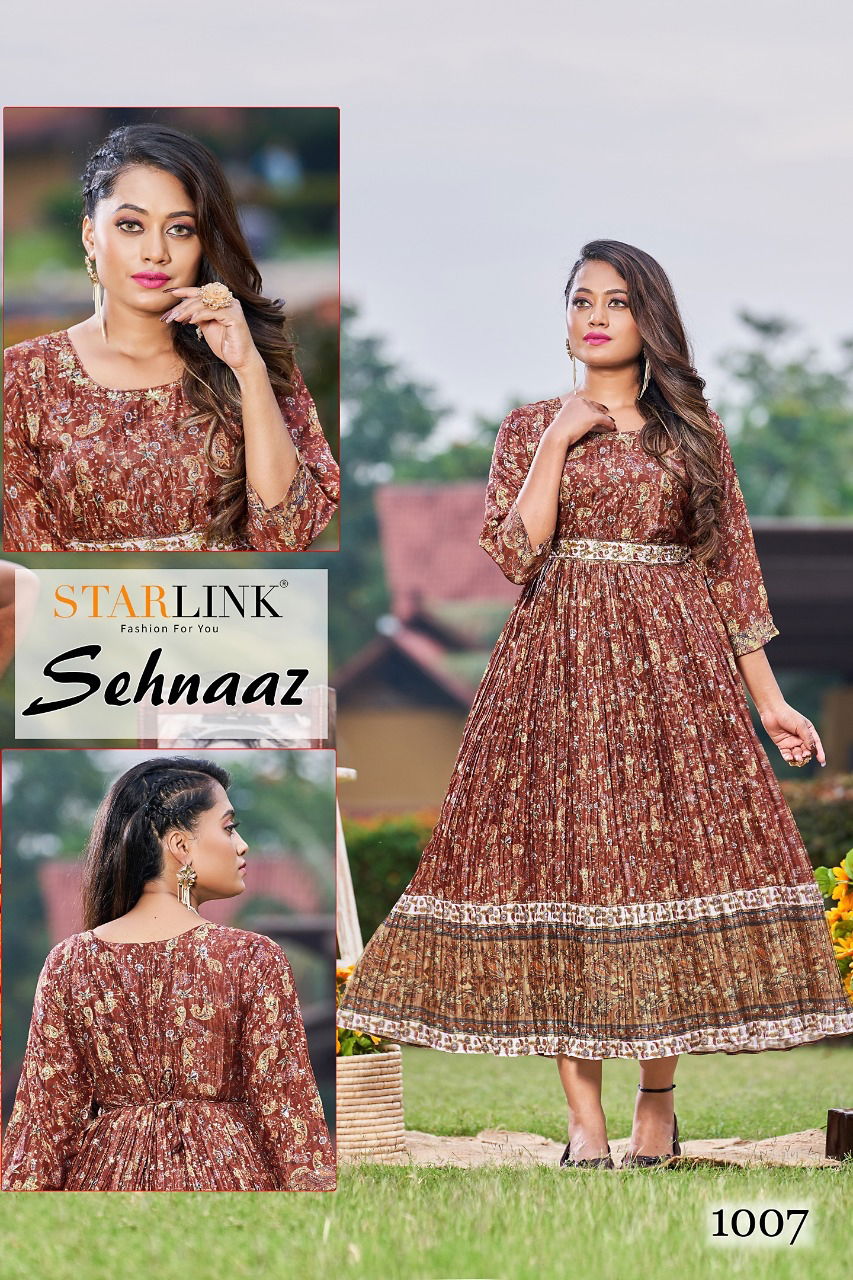 Starlink Sehnaaz Heavy Festive Wear Wholesale Anarkali Kurtis